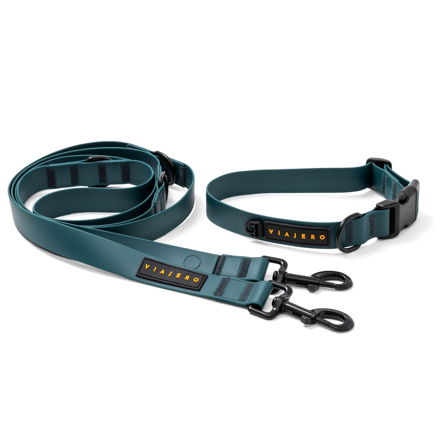 Waterproof leash and collar set: Green