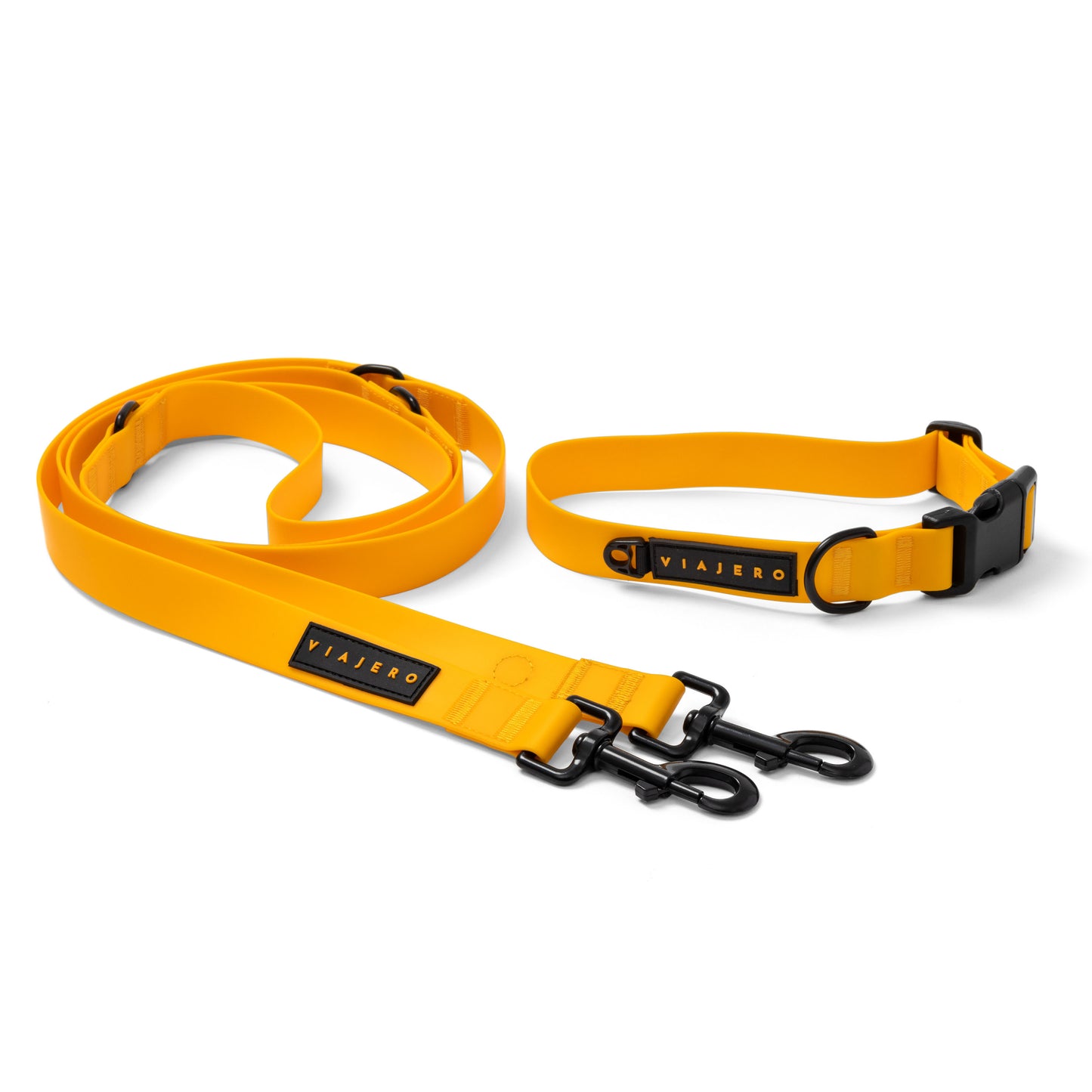 Waterproof leash and collar set: Yellow