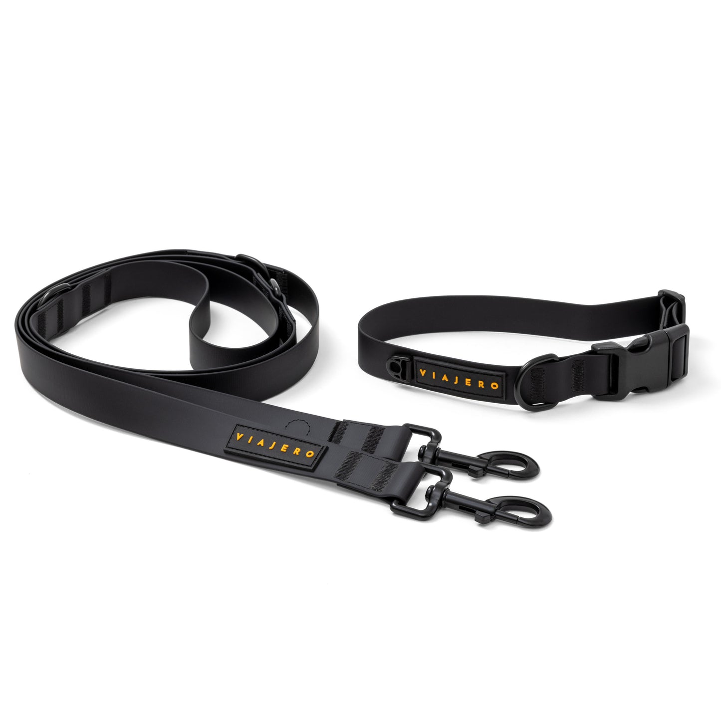 Waterproof leash and collar set: Black